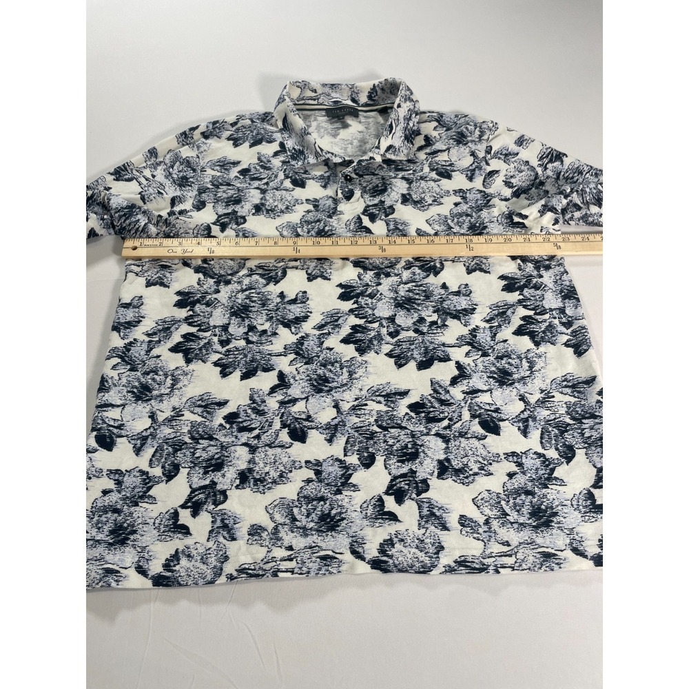 Ted Baker Polo Shirt Mens Size 5 Small Floral Print Short Sleeve Casual - Picture 6 of 10